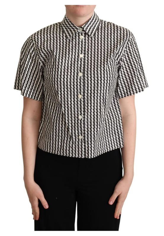 Marca: DOLCE & GABBANA  
Condición: Nuevo con etiquetas  
Material: 100% Algodón  
Diseño: Con patrón  
Cuello: Sí  
Longitud de la manga: Corta  
Cierre: Tapeta de botones en el frente  
Color: Blanco y negro  
Detalles del logo: Sí  
Hecho en Italia: Sí