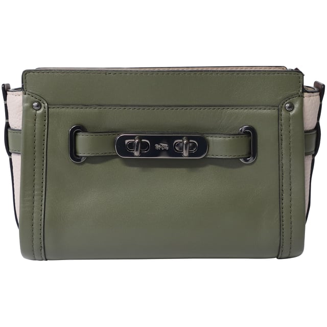 Coach Swagger Wristlet Bag in Green Leather