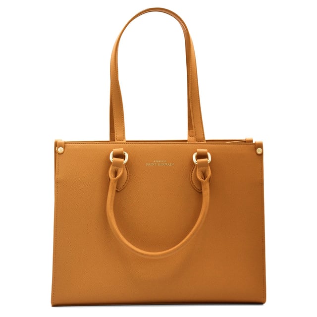 Tote Bag CABOURG - Large Central Compartment with inside Zipped Pocket and 2 Pockets also on the side - Suede lining - Inside hook closure - Handles and Shoulder straps - designed to be carried by Hand or Shoulder - Logoté ATELIERS SAINT GERMAIN - Grained Leather Finish