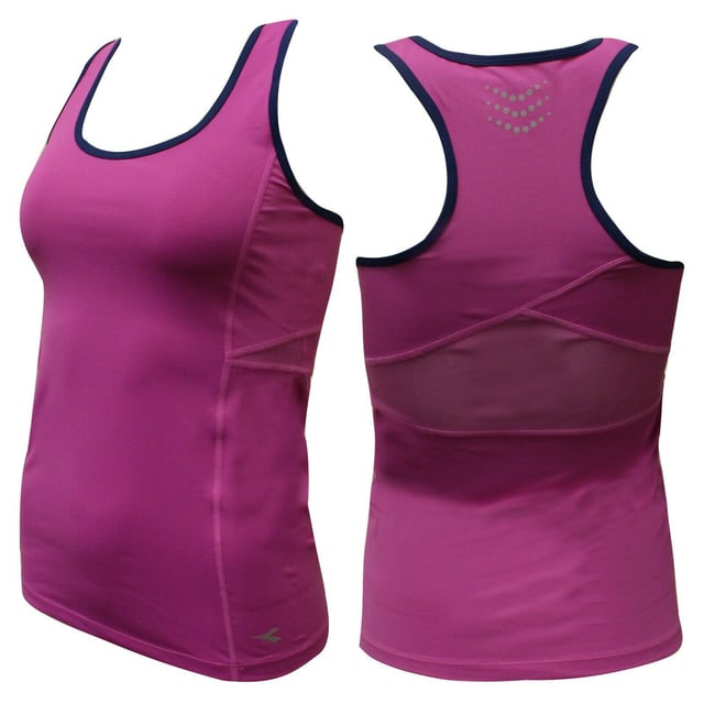 Diadora Womens Tank Top Gym Training Running Vest Purple 102 171016 55274 A9E