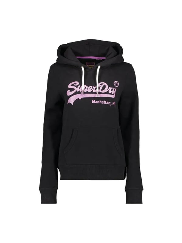 Superdry Damen Vintage Sweatshirt Sweat Superdry Vintage Femme Schwarz Baumwolle. Authentisches Kleidungsstück von der Marke Superdry - Streetwear/Sportswear Design von Superdry - Superdry für modebewusste Frauen, perfekt für den Alltag - Der schwarze Sweatshirt von Superdry lässt sich ideal mit dem Rest Ihrer Garderobe kombinieren - bequemer Baumwollstoff - klassisch - Vintage -
