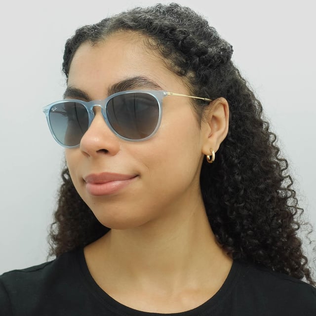 Ray-Ban Round Womens Transparent Light Blue Grey Blue Gradient