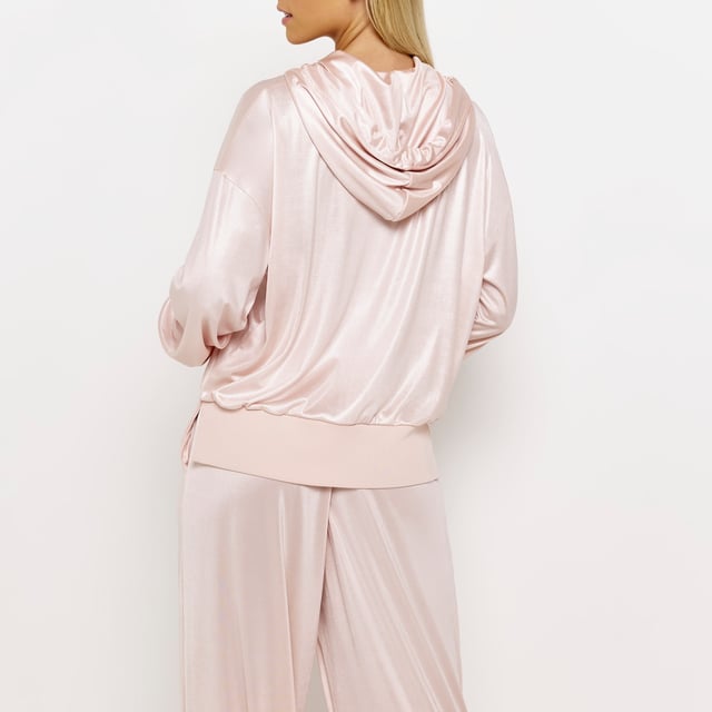 River Island Womens Hoodie Petite Beige Blouson Slinky