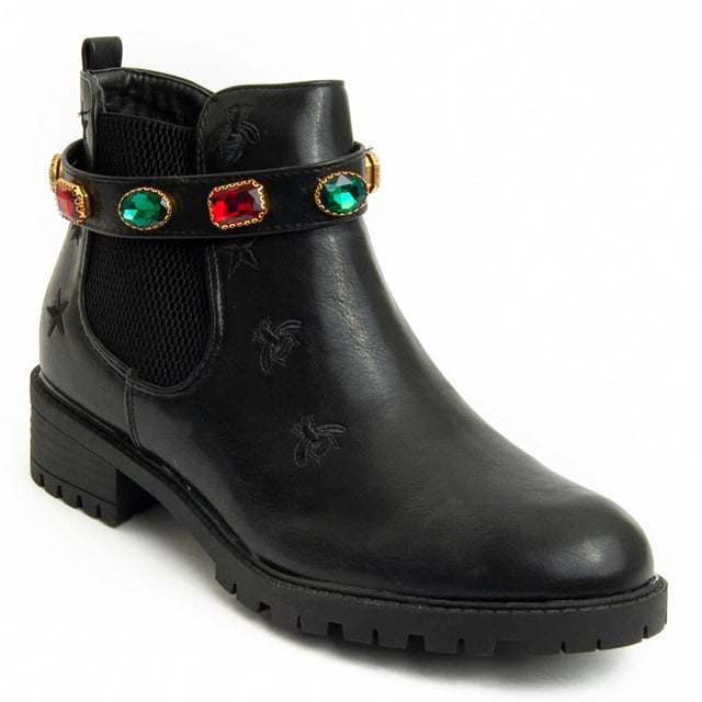 Botines casuales para mujeres. Ajuste cómodo. Hechos con materiales veganos. Elaborados por otras marcas para nuestra marca. Medidas aproximadas: tacón de 4 cm, altura del caña de 11 cm y ancho de la caña de 9 cm.
