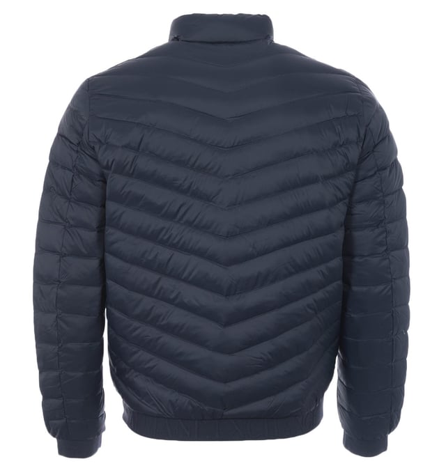 Elegante Daunenjacke mit aufgedruckten Armani Exchange Logo. Gefüttert mit Rollkragen.