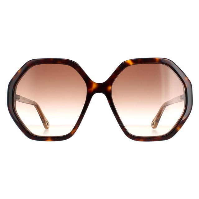 Las gafas de sol Chloe Round Womens Dark Havana y cristal marrón degradado Ch0008S Esther son un práctico estilo hexagonal elaborado en ligero acetato. El logotipo de Chloe cuenta con los templos delgados para la autenticidad de la marca.