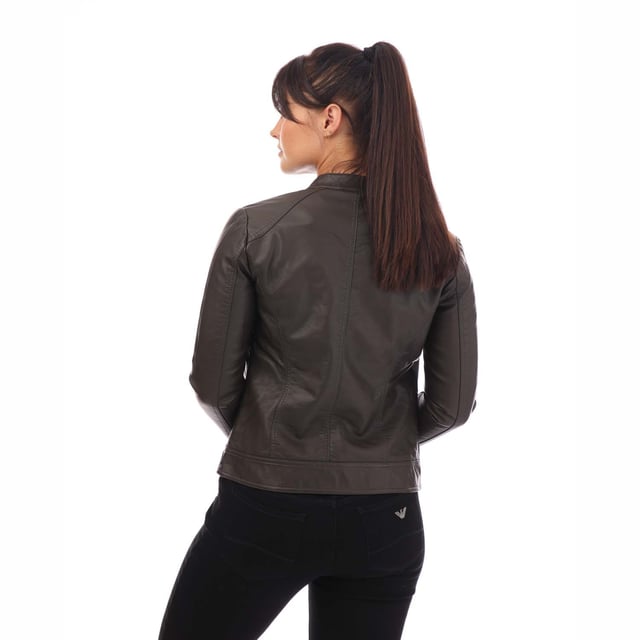 Imitatieleren jas dames groen - Leather City