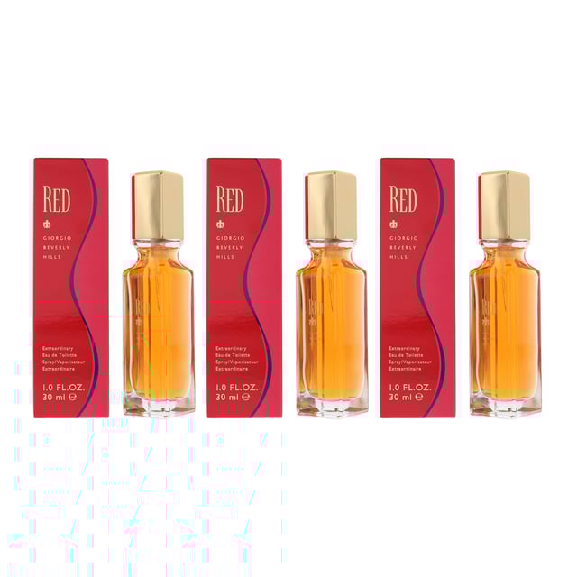 Giorgio Beverly Hills Red Eau de Toilette 30ml Spray For Her x 3