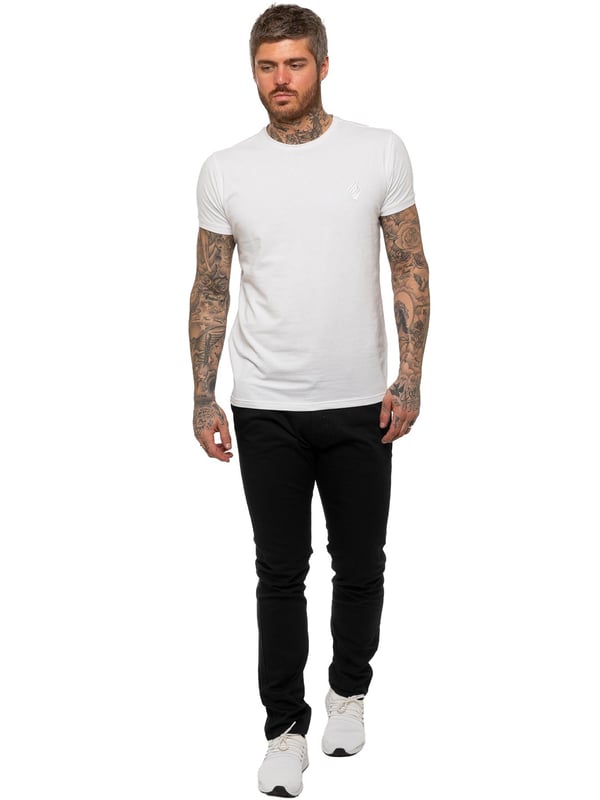 Enzo Mens Designer Skinny Stretch Chinos. Coupe slim stretch. 2 poches avant, 2 poches arrière. Braguette zippée