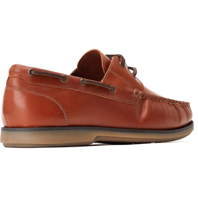 Base London Stern Leather Men's Burnt Tan Boat Shoes Its time to unlock your inner Boaty McBoat Face with the Stern boat shoe from Base London. Stern has been crafted from premium leather uppers and features detailed side lacing a contemporary rubber sole and an Ortholite footbed.