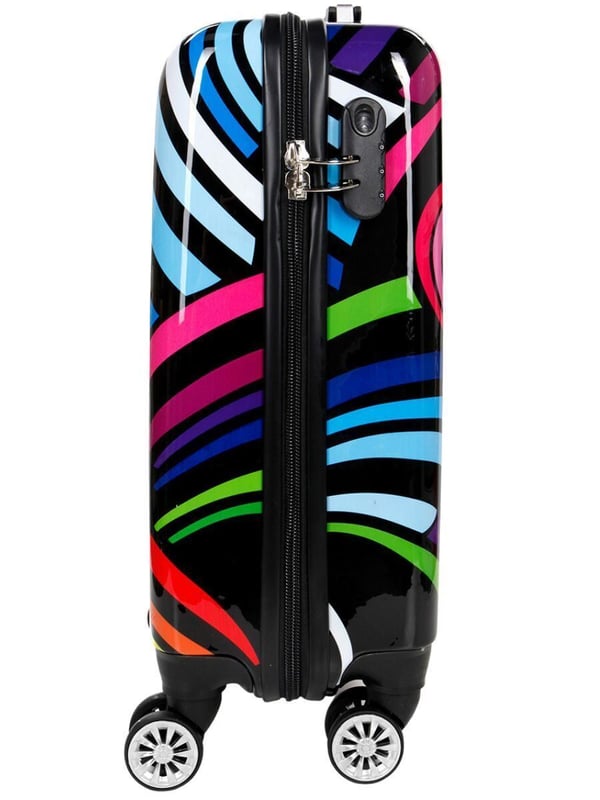 Introducing our Hard Shell 4 Wheel Suitcases with a delightful Multi Flower  Print – an embodiment of style and functionality for your travels. Crafted with the highest standards, these suitcases boast strong and flexible polycarbonate material, providing ample packing space and supreme protection for your belongings, Design Features: Vibrant multi hearts print for a unique and eye-catching look, Smooth dual 360° 4-wheel spinners for effortless maneuverability, Ergonomically designed self-locking telescopic handle for comfort, Expandable feature on medium and large sizes, providing 20% extra space, Built-in 3-digit combination lock ensures security, Inside, enjoy the convenience of elasticated tie-down straps, a middle divider laundry section, and a large zippered pocket for small items. The fully lined interior with high-quality polyester enhances durability. The waterproof hard shell with PC coating offers lightweight yet strong protection. The unique print makes spotting your luggage easy on the airport carousel. Available in cosmetic, small cabin, large cabin, medium check in, and large check in sizes to suit all travel needs. Optimize your investment with a discounted price when purchasing the complete set of five sizes. Elevate your travel experience with this stylish and practical suitcase set, Large Cabin | 55x35x20cm/ 2.50KG, 34L,Medium | 65x42x26cm capacity  64L, large | 75x48x30cm capacity 97L  - Note: Please select preferred size. Sizes sold individually, not in sets.