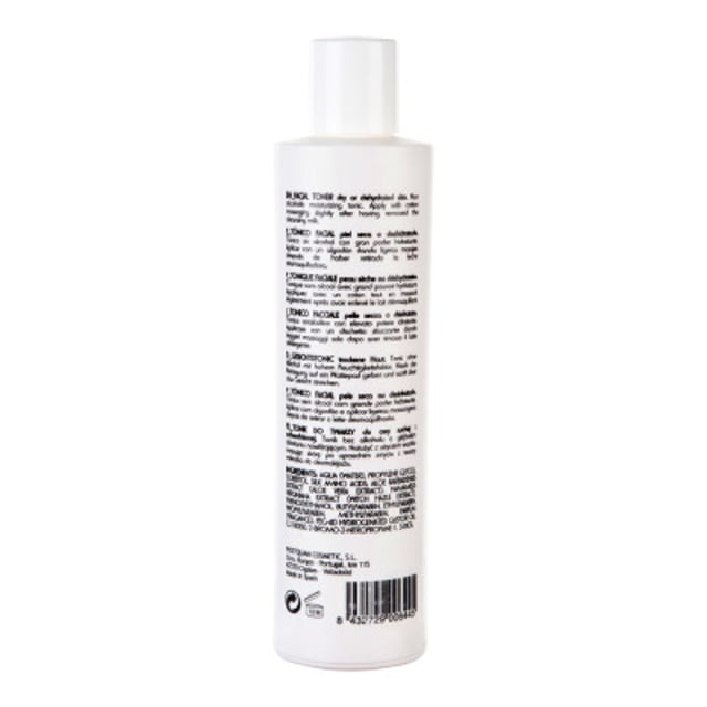Tónico facial - Essential Care, para pieles secas o desidratadas 250 ml
Ref. PQE01120

Descripción
Tónico facial hidratantepara pieles secas o deshidratadas
Gran poder hidratante gracias a su contenido en aloe vera y proteínas de seda. Loción calmante, descongestiva y refrescante que tonifica e hidrata la piel, activando la circulación sanguínea. Al no contener alcohol es específica para pieles normales y sensibles (alérgicas, con rojeces y descamaciones y/o altamente reactivas)
Contenido
250 ml
Modo de empleo
Aplicar sobre la piel perfectamente limpia
Repartir uniformemente sobre el rostro