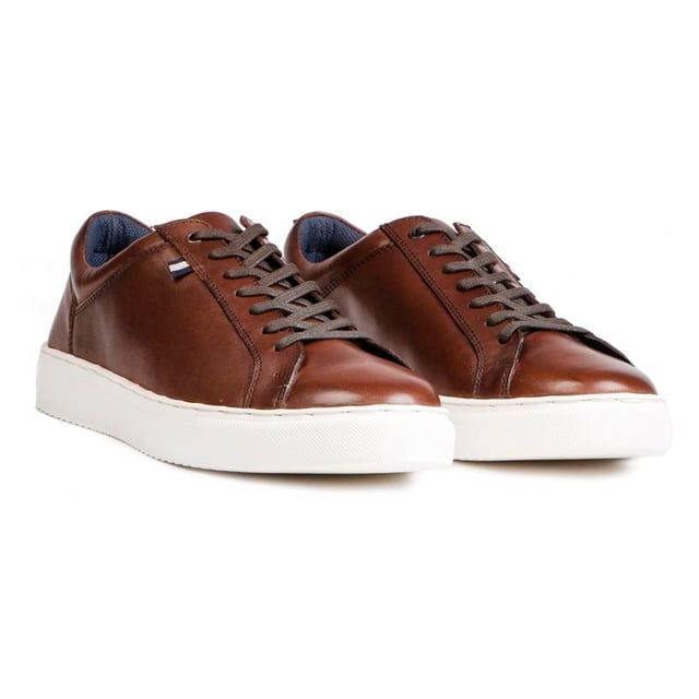 Mens brown Silver Street holden trainers, manufactured with leather and a rubber sole. Featuring: cushioned innersole, padded ankle collar, cup sole and heel branding.