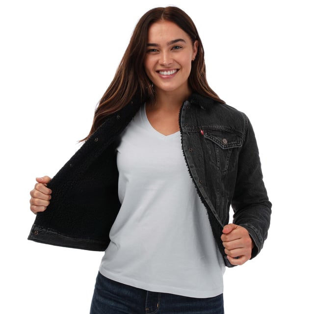 Levi's womens sale black jean jacket