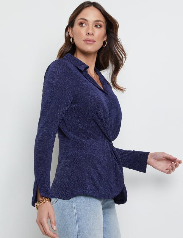 Kelse Knitted Long Sleeve Button Top main image 0