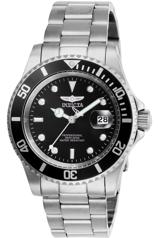 El Invicta 26970 tiene una caja de acero inoxidable de 40 milímetros con un dial negro. Este modelo está impulsado por un preciso movimiento de cuarzo. Resistente a la presión del agua hasta 20 bares. Este modelo es parte de la colección Invicta Pro Diver. Incluye garantía de 2 años de Invicta.