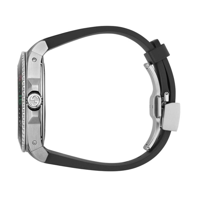 Manufacturer Product Number: YA136217 Brand: GUCCI Watch Markers: Dots Water Resistant: 200 Meters (suitable for diving) Recipient: Men's Movement: Quartz Case Material: Stainless Steel Dial Colour: Black Strap Material: Rubber Diameter: 45mm Brand Collections: Gucci Dive
