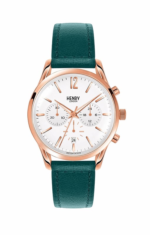 Henry London HL39-CS-0144 - Herrenuhr Quarz aus Edelstahl• Material: Edelstahl• Glas: Mineral• Armband: Leder• Farbe: Rosegold• Wasserbeständigkeit: 0 m (0 ATM)• Gehäusegröße: 40 mm