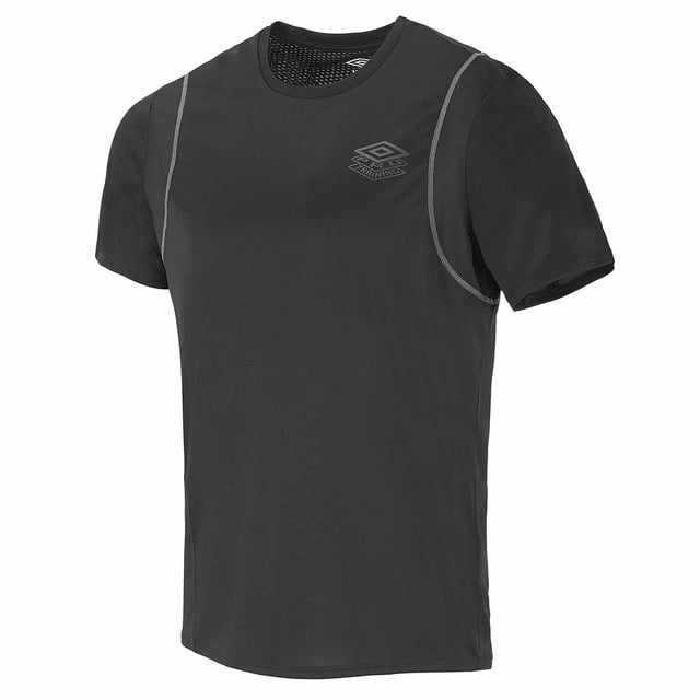 Umbro logo gráfico manga corta tripulación hombres ptf poly camiseta 65844g kmk negro