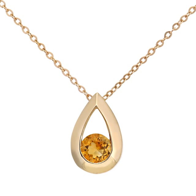 9K (375) Yellow Gold: 0.96gr; # Citrine: 0.22ct