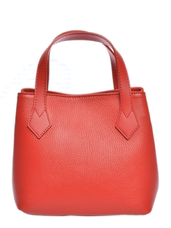 Bolso de mano  
100% piel de vaca  
Cierre superior con cremallera  
Bolsillos internos con cremallera  
Dimensiones: 19x22x12 cm  
Asa: 27 cm  
Correa de hombro: 105 cm  
