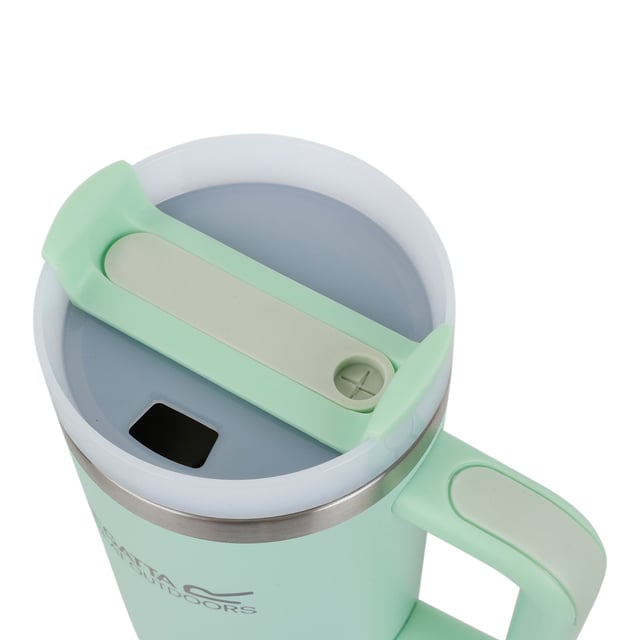 Material: Stainless Steel. Durable. Carry Handle, Double-Walled, Flip Up Straw, Hot Up To 6 Hours, Insulated, Keeps Drinks Cold For 12 Hours, Non-Slip Base, Rubber Base, Screw Top Lid, Spill-Proof Lid. Design: Logo. Capacity: 1.2L.