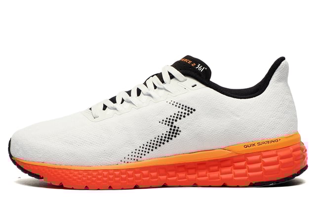 These 361 Fierce 2 running shoes are expertly engineered to deliver optimal performance and comfort for every run. Crafted with a performance-knitted fabric upper, they provide excellent breathability while striking the perfect balance between stretch and support, allowing your foot to move naturally.
The innovative QU!KSPRING+ midsole material ensures supportive cushioning and responsiveness, significantly enhancing your running experience. The MORPHIT lacing system offers secure midfoot support, creating a locked-in fit. Additionally, the pressure-free tongue eliminates stress on the top of your foot, further enhancing comfort.
The cushioned foam insoles deliver long-lasting comfort and excellent moisture management, whilst the plush heel collar adds additional support. This combined with the flex groove design work together to enhance stability and mimic your foot's natural motion for a smooth heel top toe transition.

- Textile / Performance Knitted Fabric upper
- Anatomical pressure free tongue design
- Perfect fit lace up closure
- Eyelet design for optimal support
- QU!KSPRING+ cushioning
- Padded ankle and heel collar
- Flex groove design
- Comfort cushioned foam insoles
- Durable rubber outsole
- 361 branding