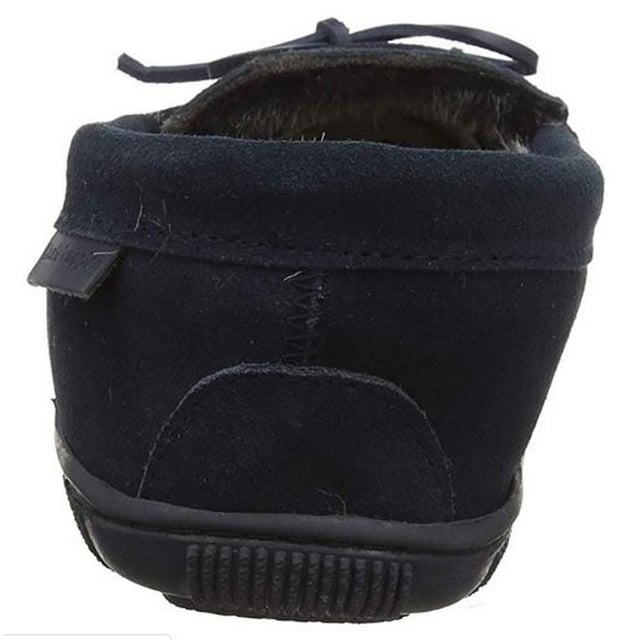 Hush Puppies Mens Ace Slip On Leather Slipper (Navy) Real suede upper. Faux fur lining and sock. Soft, flexible, hard wearing indoor/outdoor sole. Memory foam comfort sock. Gift boxed.