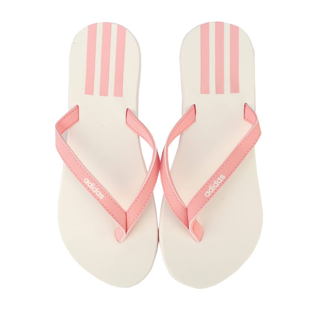 Women's adidas Eezay Flip Flops in Pink white Womens adidas Eezay Flip Flops in glow pink - cloud white.- Slip-on design.- Slim straps with toe thong.- Lightweight EVA midsole and outsole.- adidas linear branding to strap.- 3-Stripes branding on footbed.- Synthetic upper Synthetic lining Synthetic sole.- Ref: EG2035