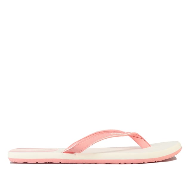 Women's adidas Eezay Flip Flops in Pink white Womens adidas Eezay Flip Flops in glow pink - cloud white.- Slip-on design.- Slim straps with toe thong.- Lightweight EVA midsole and outsole.- adidas linear branding to strap.- 3-Stripes branding on footbed.- Synthetic upper Synthetic lining Synthetic sole.- Ref: EG2035