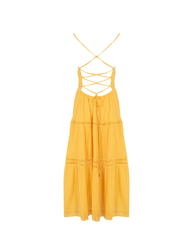 chinese dress ladies Yellow Floral Print Vicky Dress