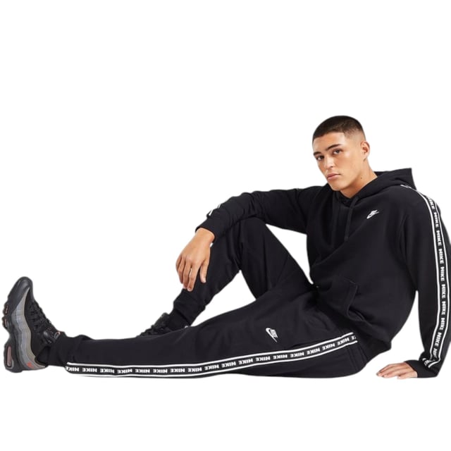 Nike taping pullover hoodie in black cheap