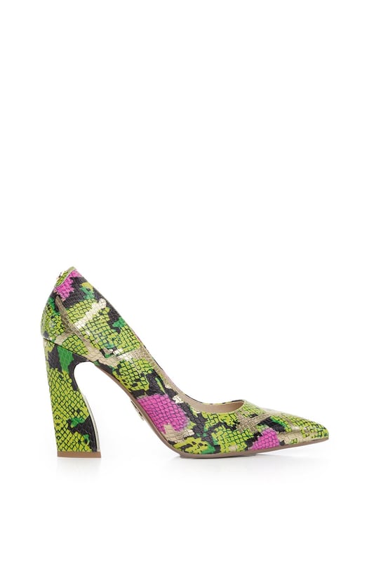 Lime green snake print heels cheap