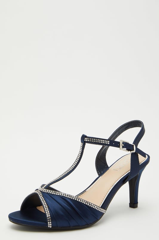 Navy diamante sandals new arrivals