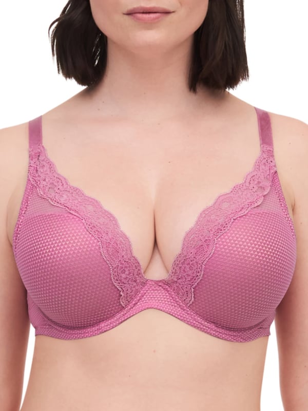 Passionata Brooklyn Plunge Bra. With smooth cups, graphic tulle and tulle lining. Product is recommended hand wash only.