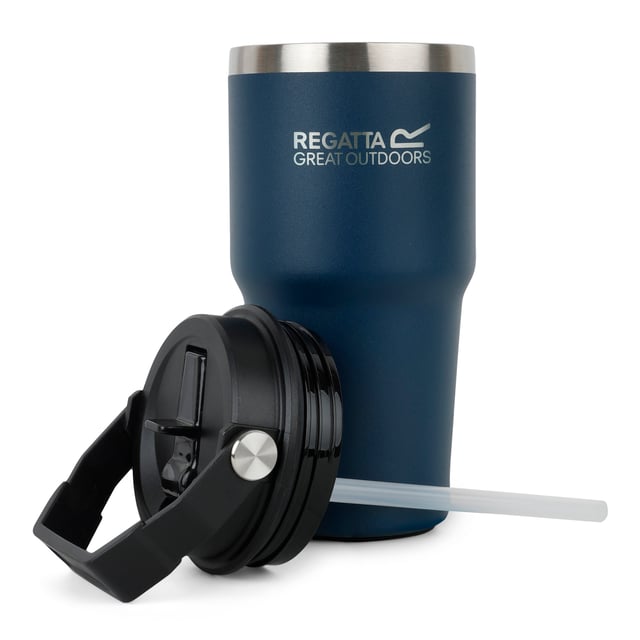 Material: 304 Stainless Steel. Durable. Carry Handle, Double Wall, Flip Up Straw, Insulated, Keeps Drinks Cold For 12 Hours, Keeps Drinks Warm For Up To 6 Hours, Leakproof, Non-Slip Base, Rubber Base, Thermulate Insulated. Design: Logo, Plain. Capacity: 0.6L.