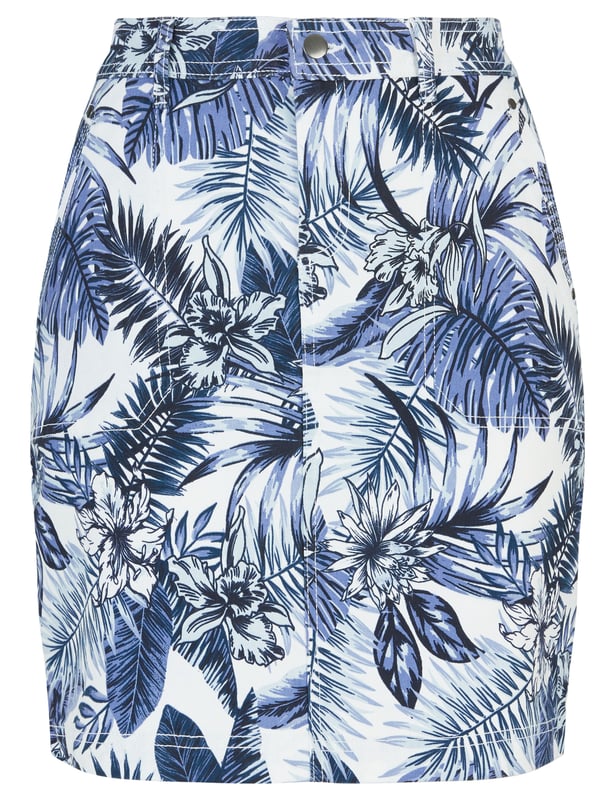 Katies Cotton Blend Casual Skirt