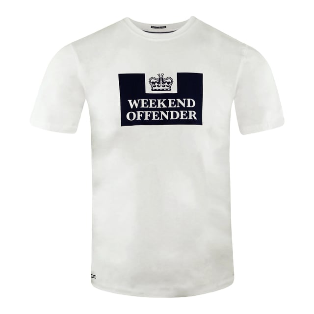 Fin de semana de la tripulación de manga corta de la manga de fin de semana Camiseta blanca para hombre Wots008 White