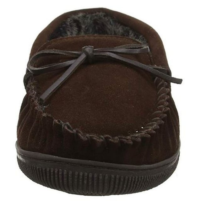 Hush Puppies Mens Ace Slip On Leather Slipper (Chocolate) Real suede upper. Faux fur lining and sock. Soft, flexible, hard wearing indoor/outdoor sole. Memory foam comfort sock. Gift boxed.