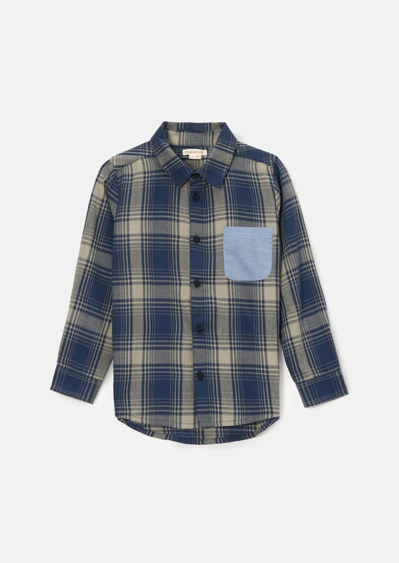 Classic. smart and casual – this classic cut cotton shirt can really do it all! Crafted from a timeless   check and remixed A&R style with a contrast chambray pocket and elbow patch to create a style statement.