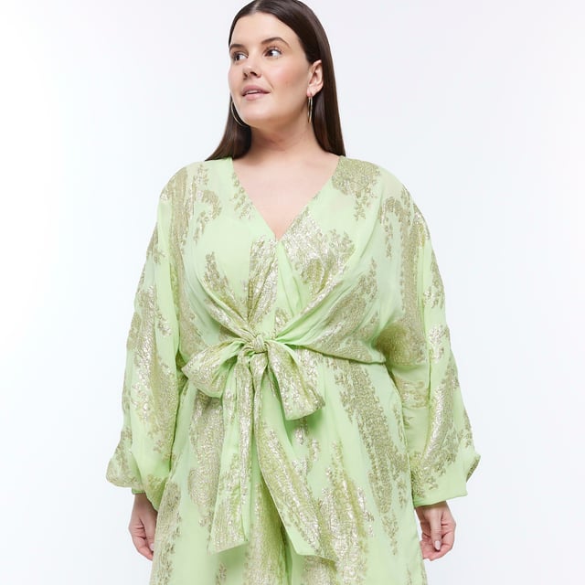 River island wrap playsuit in spot print clearance