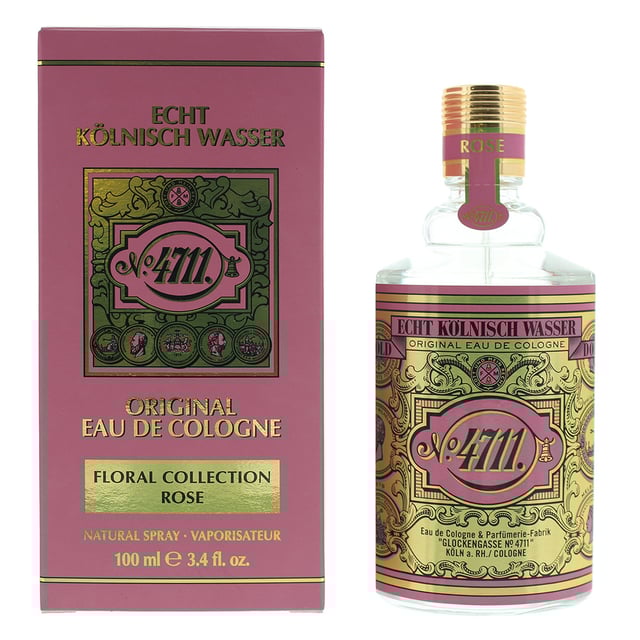 4711 Rose Eau de Cologne by 4711 is a floral woody musk fragrance for women and men. Top notes are green tea, mandarin orange and bergamot. Middle notes are rose, freesia and violet. Base notes are sandalwood and musk. 4711 Rose Eau de Cologne was launched in 2019.
