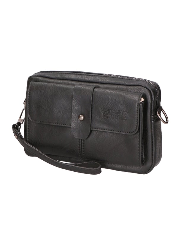 Northampton polo club Bolsa de cuero PU de un solo compartimento. Equipado con un encaje para usarse como bolsas de embrague y correas para hombros. Producto vegano
