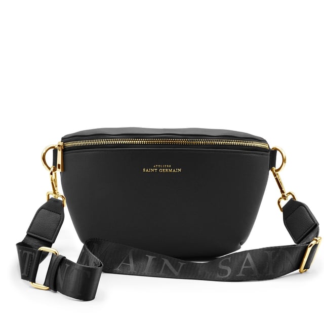 Cross-body bag - Inside pocket - Inside fabric lining - Supplied with 2 adjustable shoulder straps - 1 thin leather strap, 1 wide nylon strap with ATELIERS SAINT GERMAIN logo. - Outside credit card pocket - Logo ATELIERS SAINT GERMAIN - Zipped closure - Grained leather finish