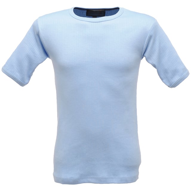 65% Polyester, 35% Cotton. Lightly brushed for maximum comfort. Short sleeved. Size - Chest to Fit S 37-38, M - 39-40, L - 41-42, XL - 43-44, XXL - 46-48. Fabric Polycotton Weight 220gsm