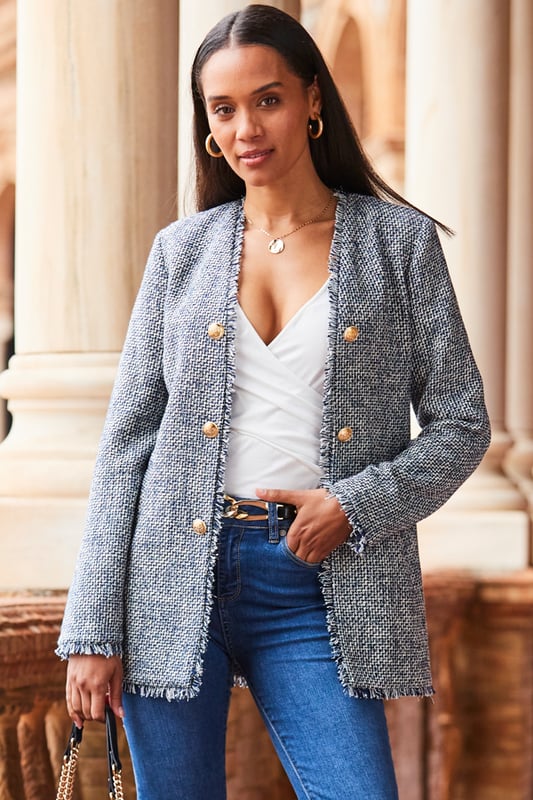 Blue clearance longline jacket