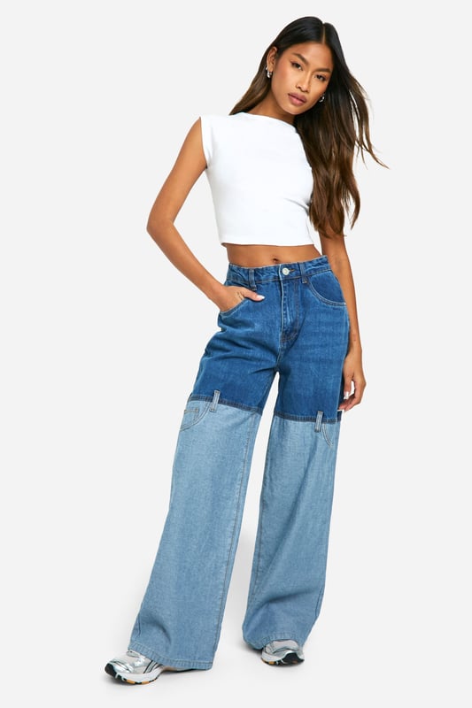 Jeans are the genius wear-with-anything wardrobe itemSkinny, straight, or slim, find your perfect jeans fit in the boohoo denim collection. Work the hot-right-now high waist in mom jeans and baggy boyfriend styles, and take your blues to the next level with punk badges and rock 'n' roll rips. Wear with a basic tee by day and add barely-there heeled sandals to take your denim from day to night.