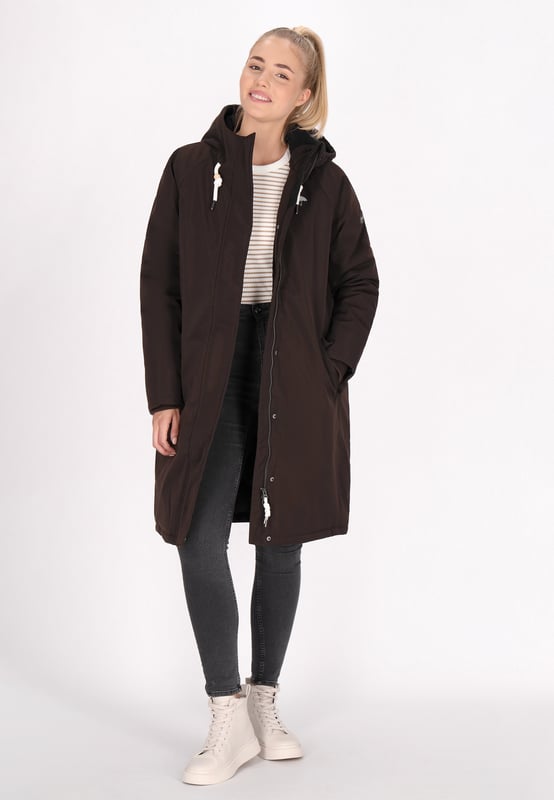 Entdecken Sie den ultimativen Winterparka für Outdoor-Abenteuer. Diese wind- und wasserdichte Jacke mit bequemer Kapuze mit Kordelzug und Frontreißverschluss besteht aus wasserdichtem Material mit einer Wassersäule von 5000 mm. Dank funktioneller Pattentaschen und Stehkragen sorgt es für Wärme und Stil. Lange Ärmel und anliegende Bündchen machen es perfekt für jedes unvorhersehbare Wetter.  Winterparka