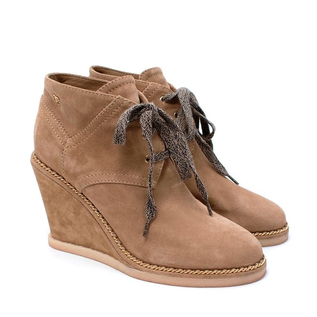 Suede wedge booties lace up new arrivals
