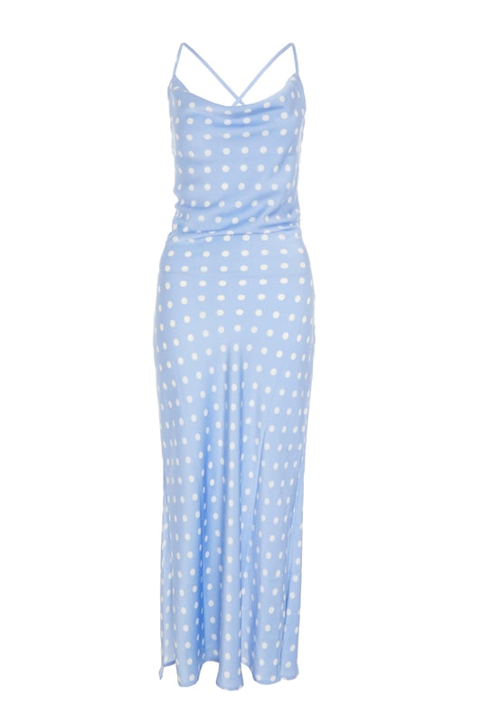 Polka Dot Cowl Neck Maxi Dress main image 1
